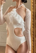 Rose Petal Bodysuit - Pure White