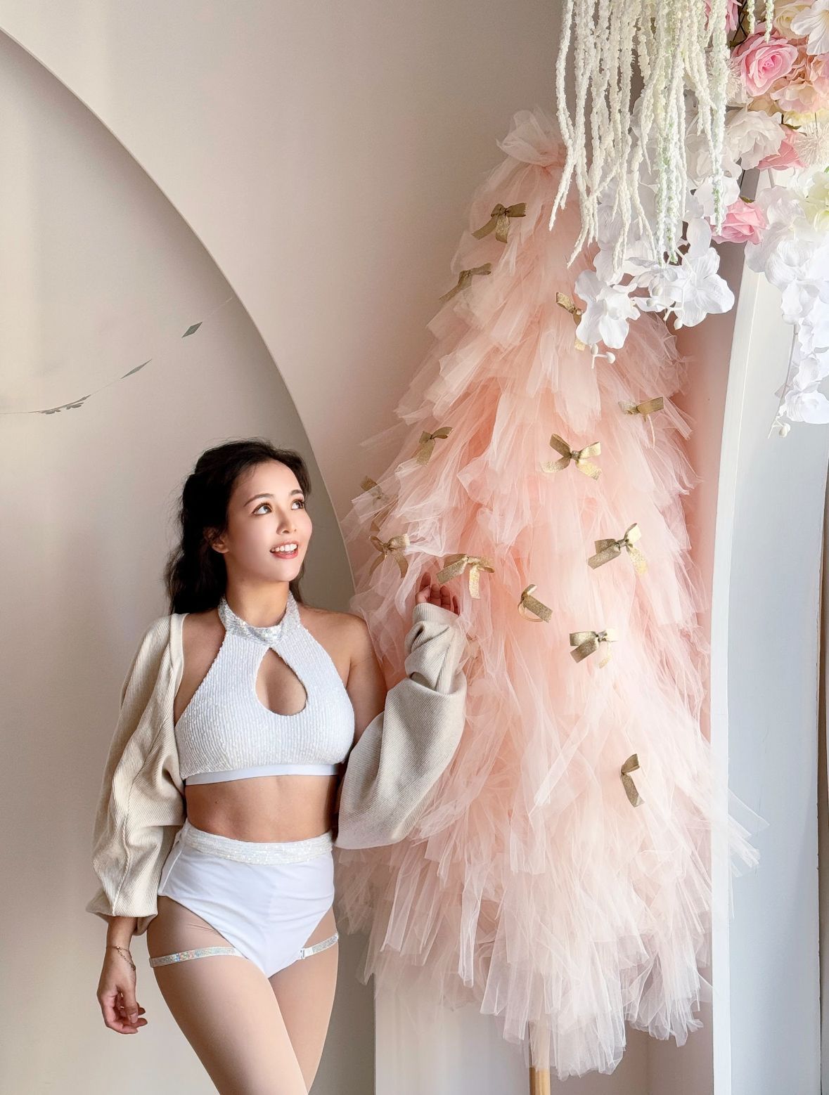 DearGiselle 白色閃布套裝